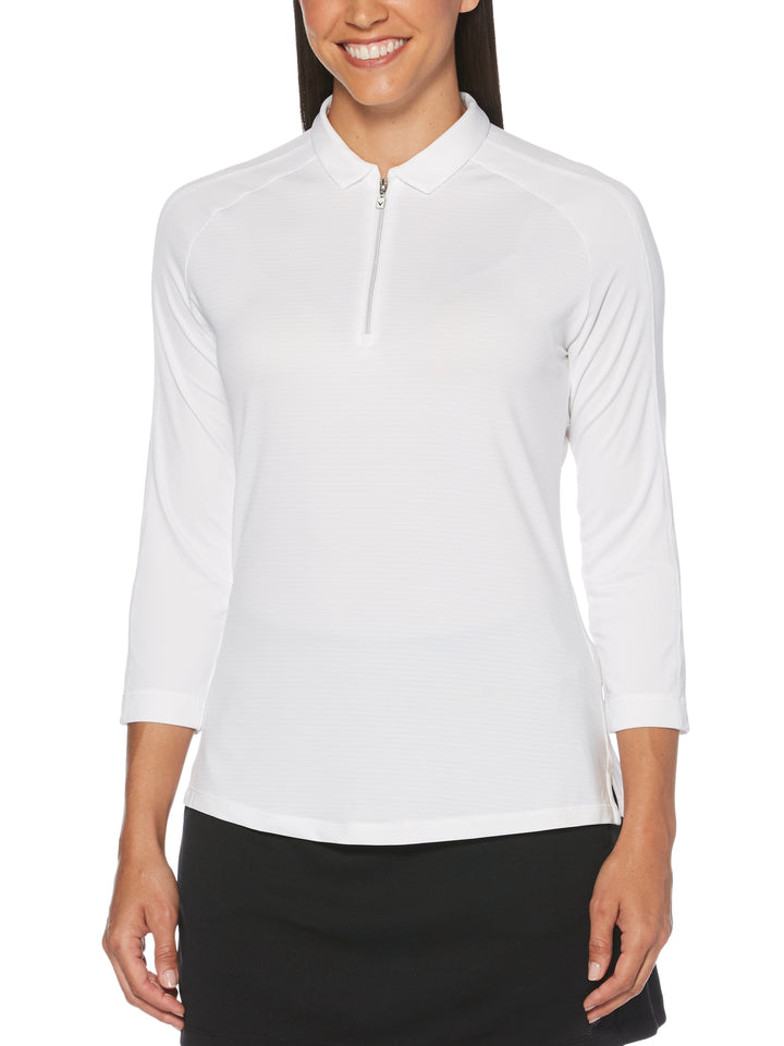 Women's 3/4 Sleeve Swing Tech Shadow Stripe Polo
