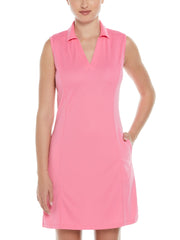 Airflux Golf Polo Dress with Pockets (Pink Carnation) 