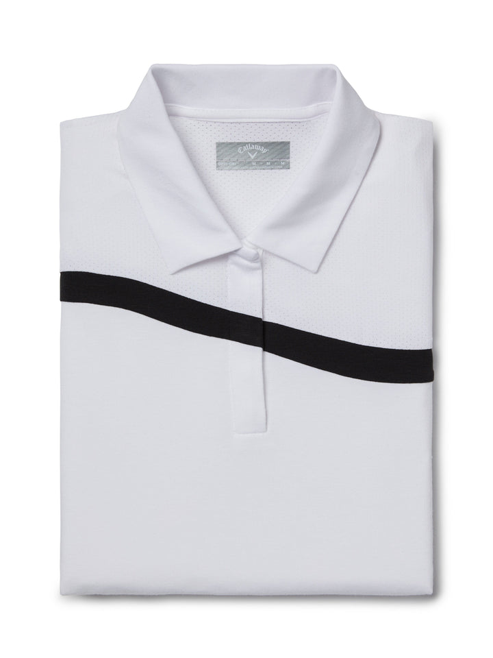 Womens Colour Block Polo (Brilliant White) 