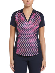 Birdie Geo Print Golf Polo (Peacoat) 