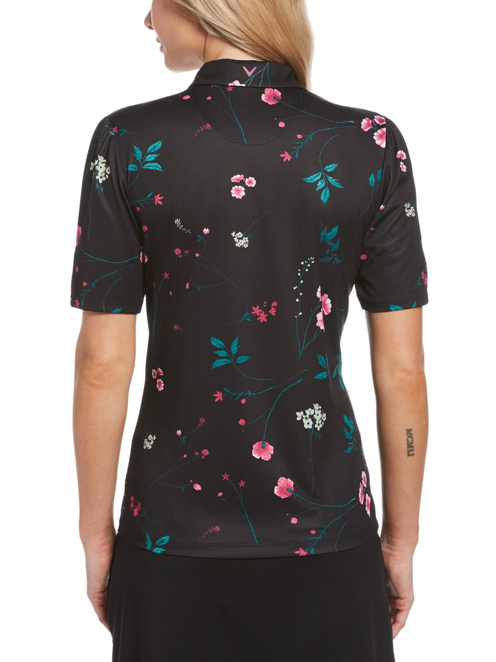 Women's Botanical Floral Print Golf Polo