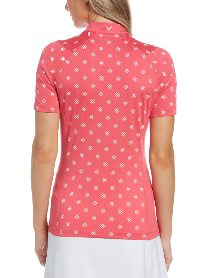 Women's Chevron Floral Print Golf Shirt