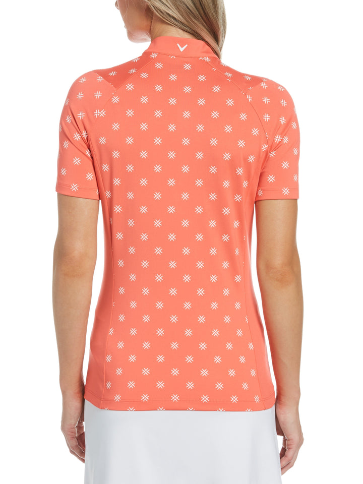 Women's Chevron Floral Print Golf Shirt