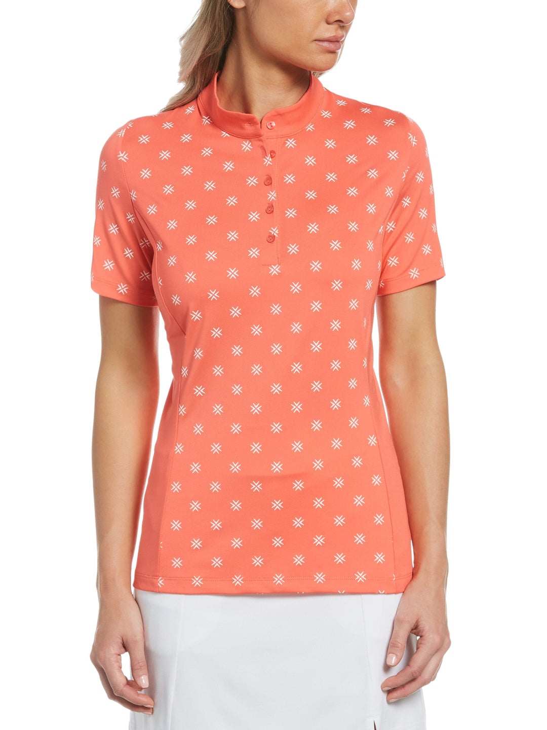 Women's Chevron Floral Print Golf Shirt