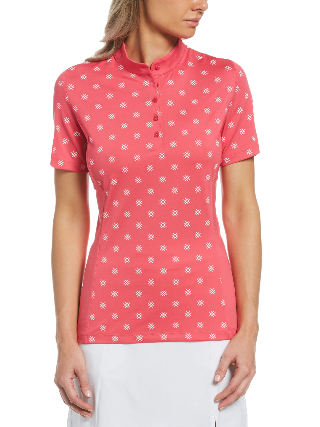 Women's Chevron Floral Print Golf Shirt