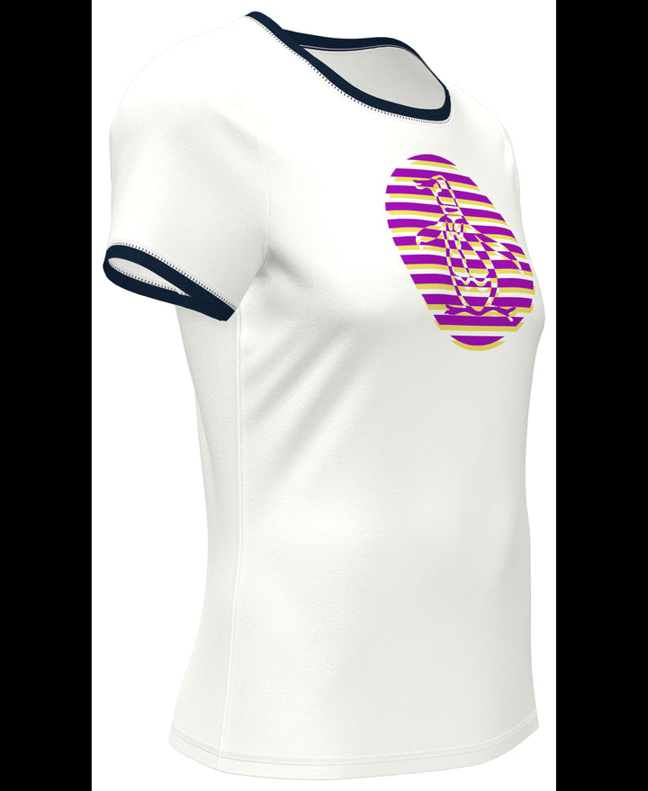 Women's Circle Pete Performance Tennis Tee   (Bright White) 