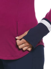 Color Block 1/4 Zip Golf Shirt (Berry Wine) 