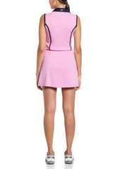 Color Block Golf Polo Dress (Pink Sunset) 