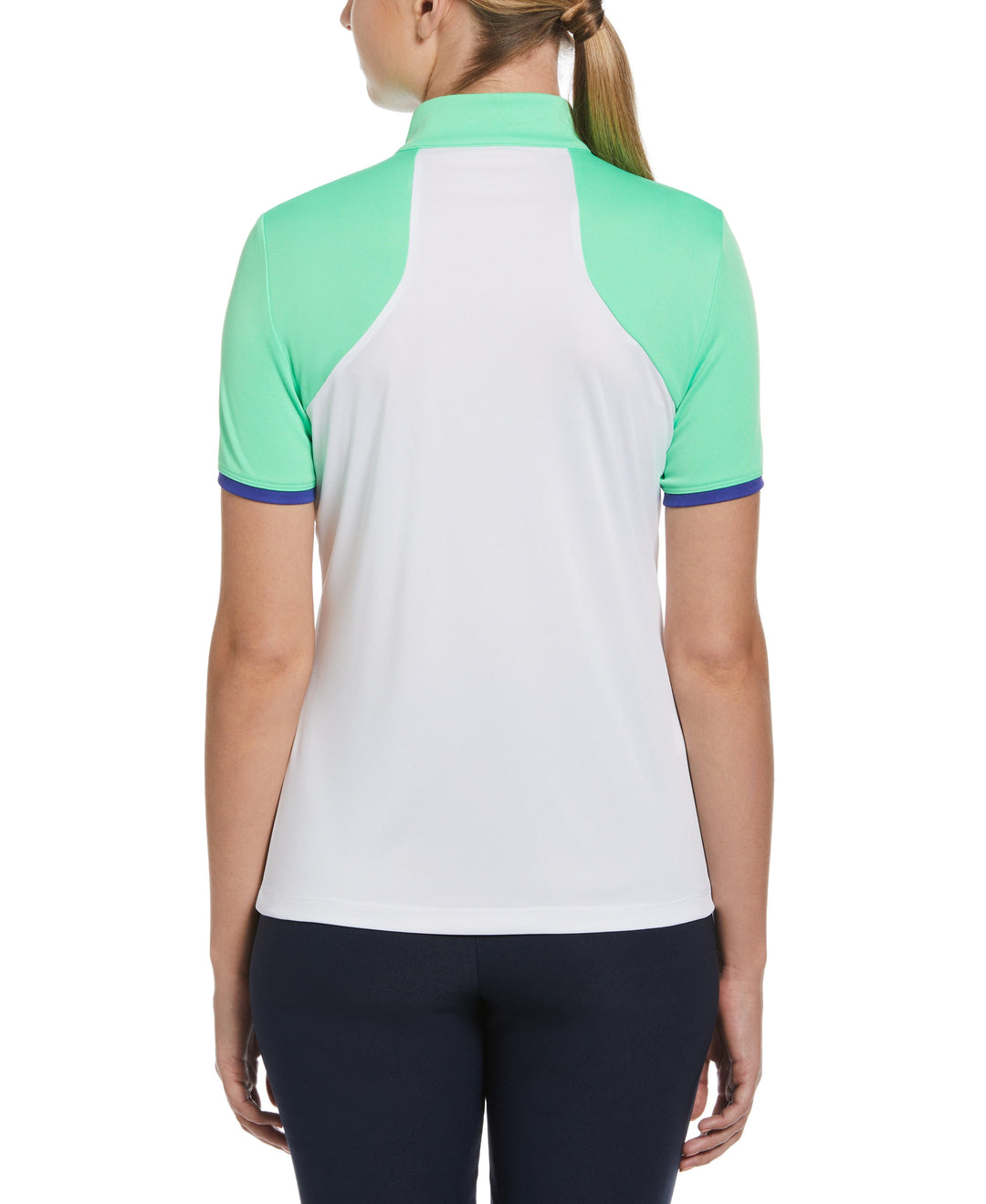 Color Block Golf Shirt (Bright White) 
