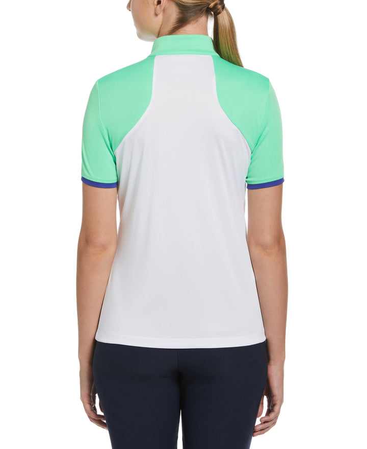 Color Block Golf Shirt (Bright White) 