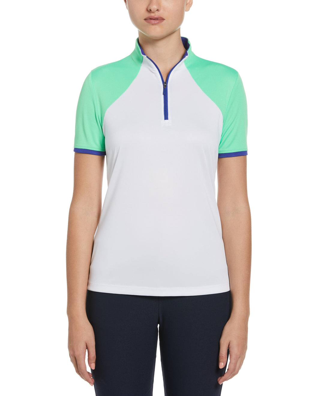 Color Block Golf Shirt (Bright White) 