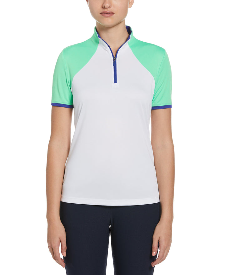 Color Block Golf Shirt (Bright White) 
