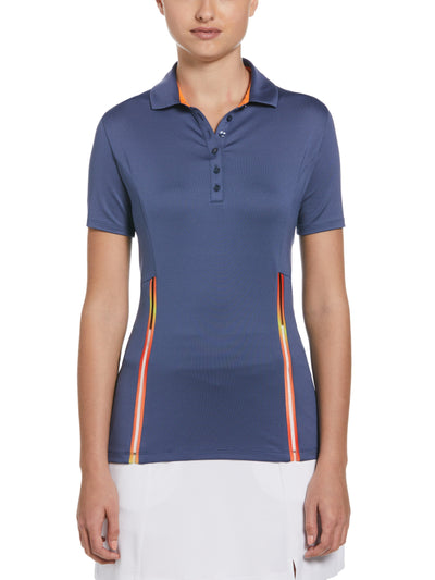 Colour Block Polo Top (Blue Indigo) 