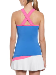 Women's Color Block Quarter Zip Tennis Tank Top