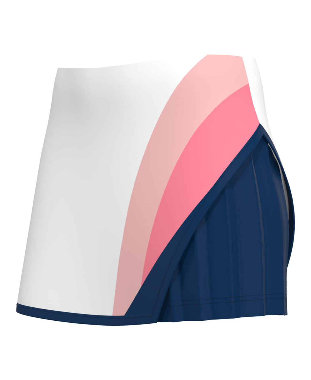 Color Block Side Pleated 13" Tennis Skort (Bright White) 