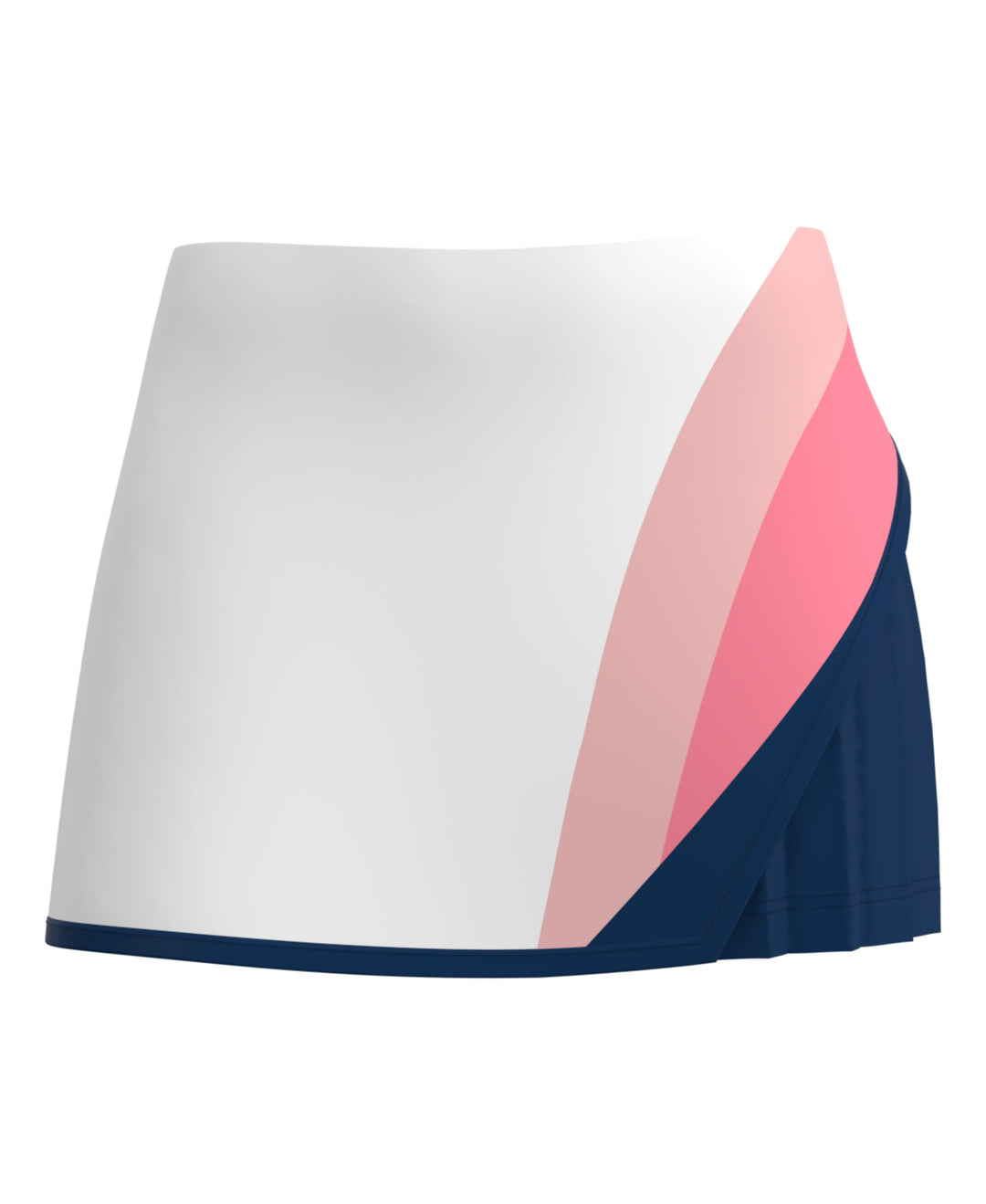 Color Block Side Pleated 13" Tennis Skort (Bright White) 