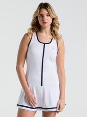 Women's Colour Block Tennis Dress (Bright White) 