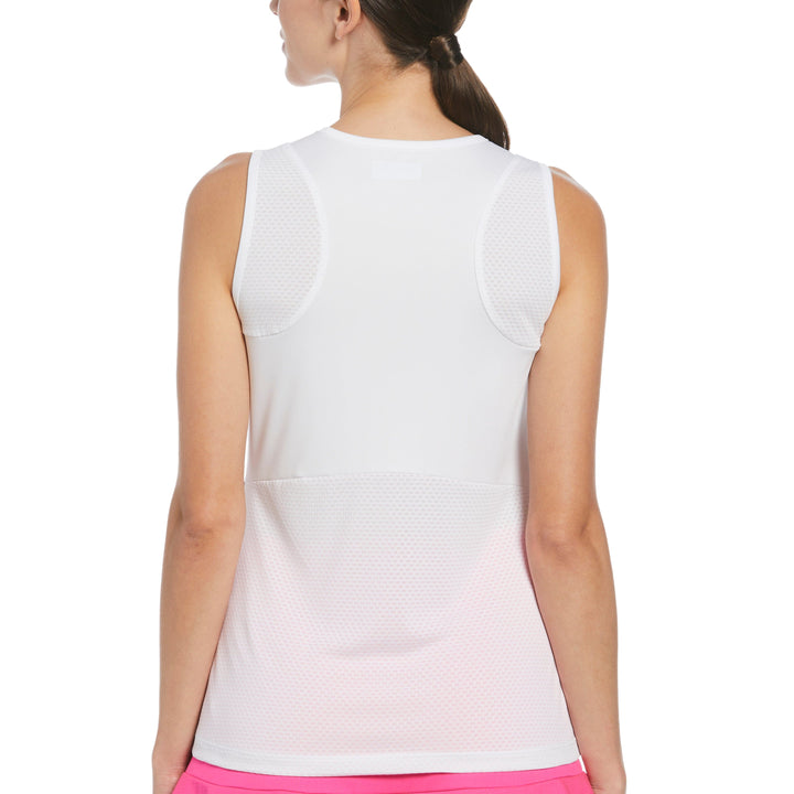 Color Block Tennis Tank Top (Brilliant White) 