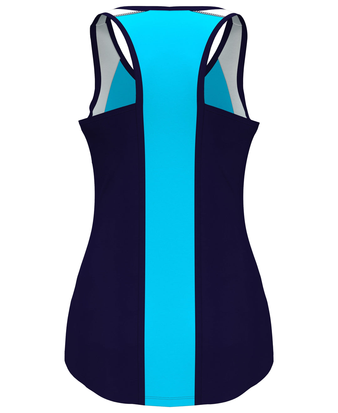 Color Block Tennis Tank Top with Zip (Blue Atoll) 