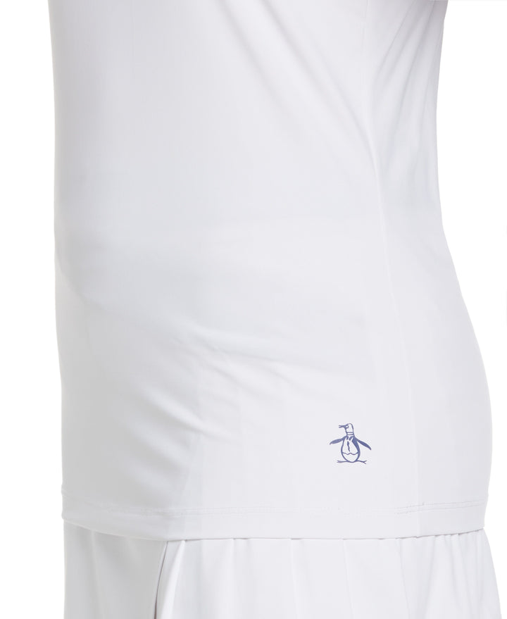 Colour Block Tennis Halter Top (Bright White) 