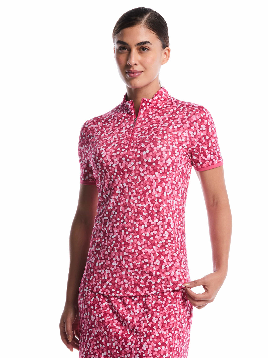 Women's Confetti Zip Polo