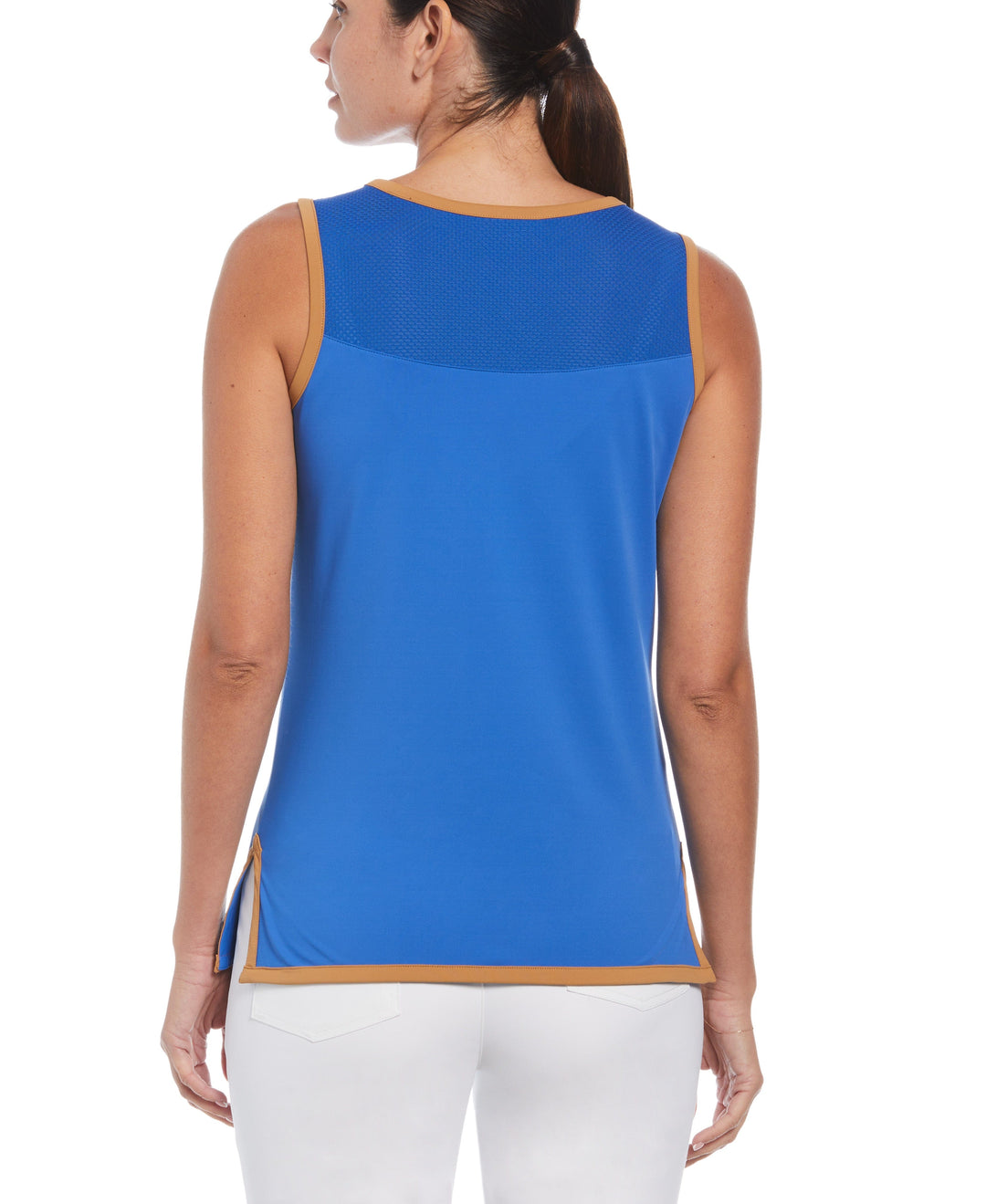 Womens Contrast Binding Bow Shirt (Nautical Blue) 