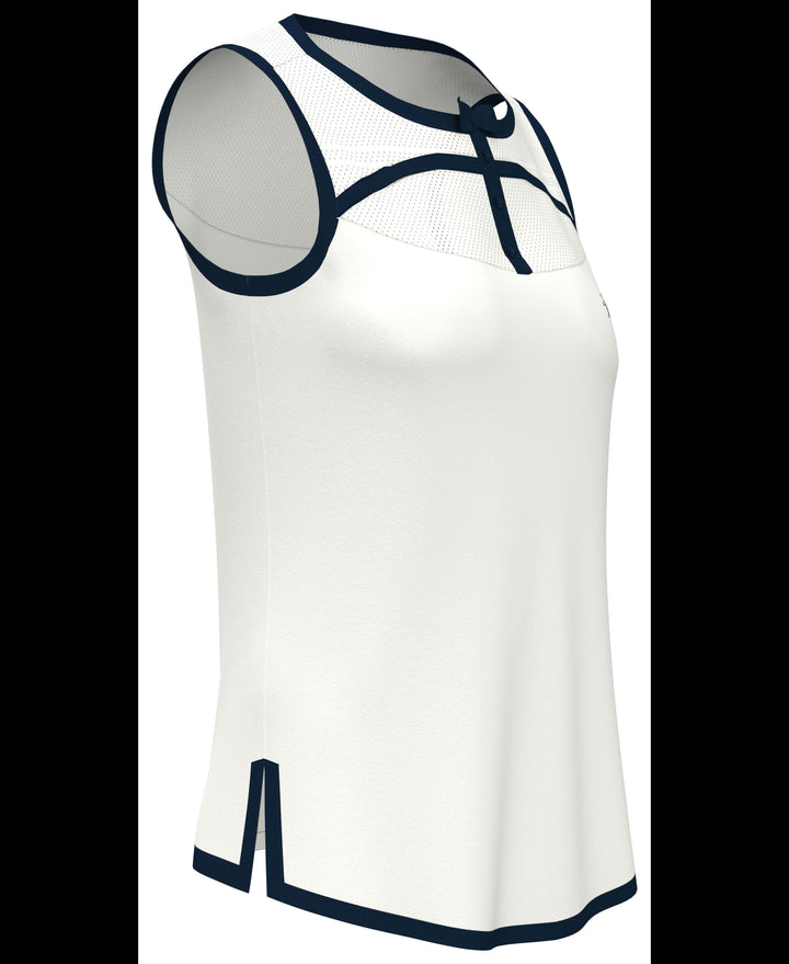 Womens Contrast Binding Bow Shirt (Bright White) 