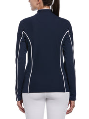 Women's Contrast Piping Quarter Zip Shirt