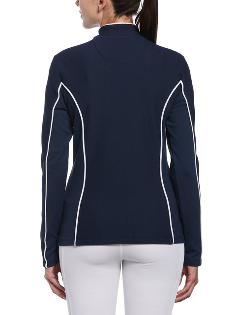 Women's Contrast Piping Quarter Zip Shirt