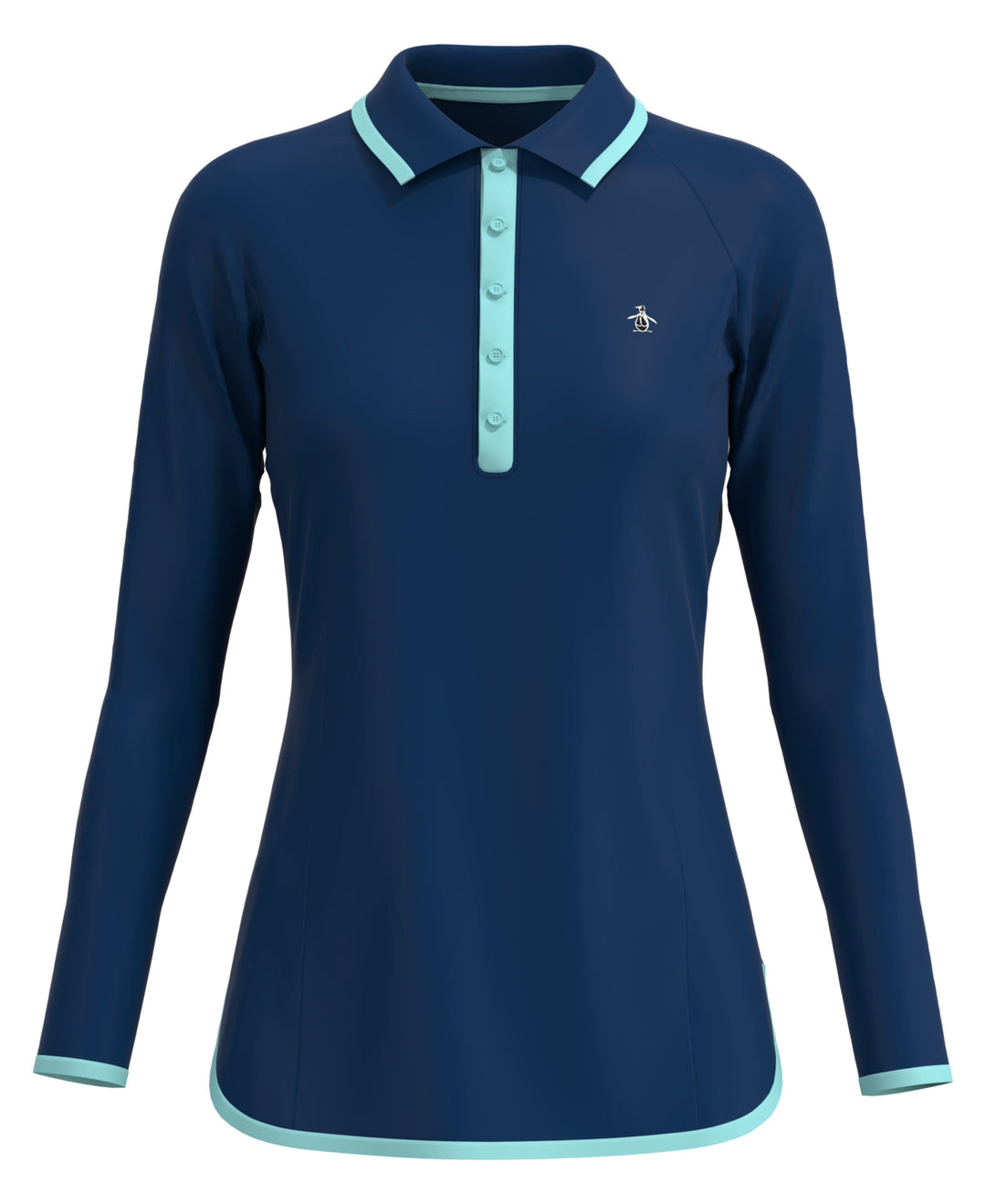 Contrast Rounded Hem Golf Polo (Blueberry Pancake) 