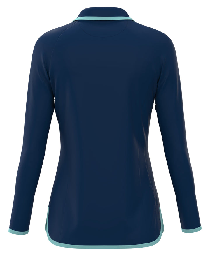Contrast Rounded Hem Golf Polo (Blueberry Pancake) 