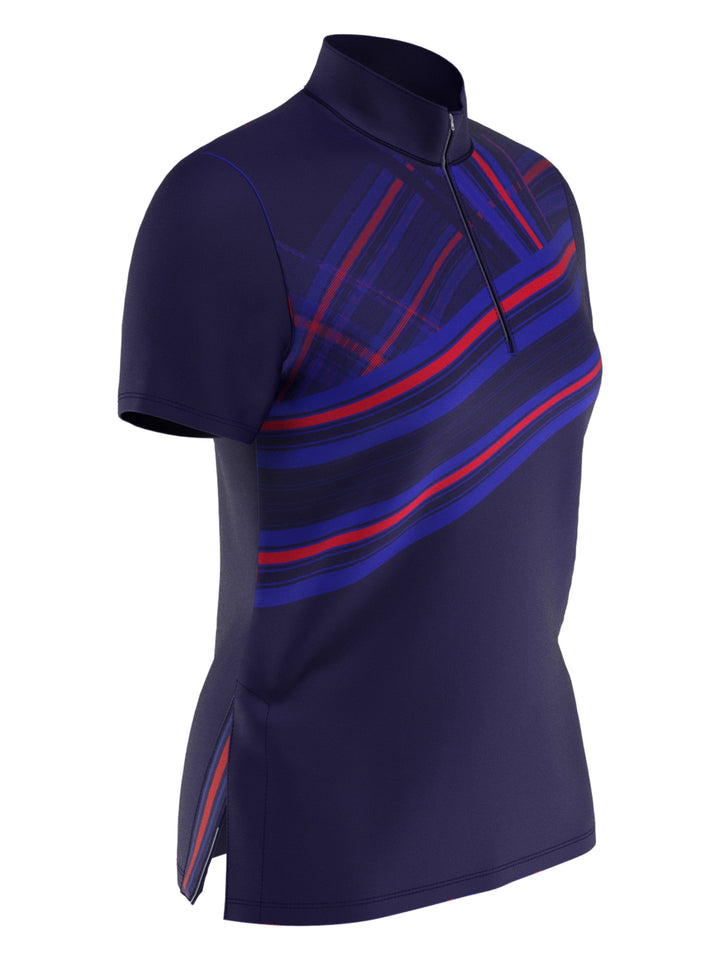 Women's Engineered Stripe Ski Line Print Polo