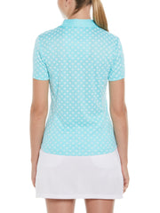 Essential Daisy Print Golf Polo (Blue Radiance) 