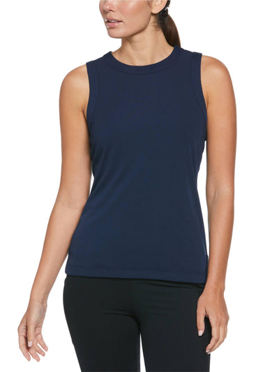 Essential Ribbed Tennis Tank Top (Black Iris) 