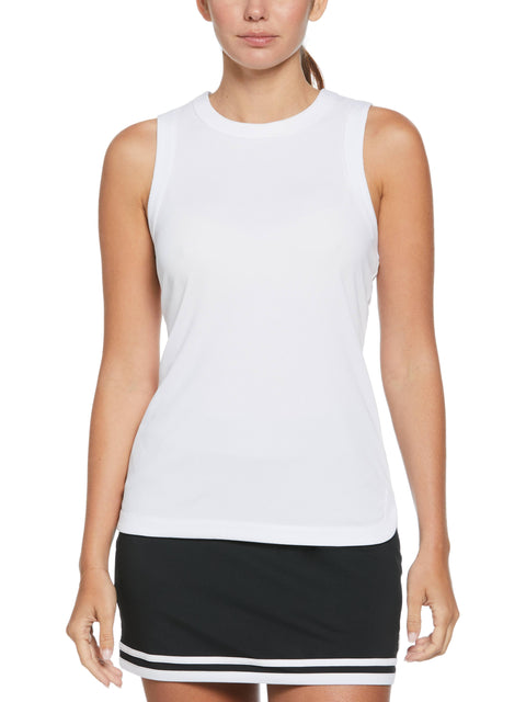 Essential Ribbed Tennis Tank Top (Bright White) 