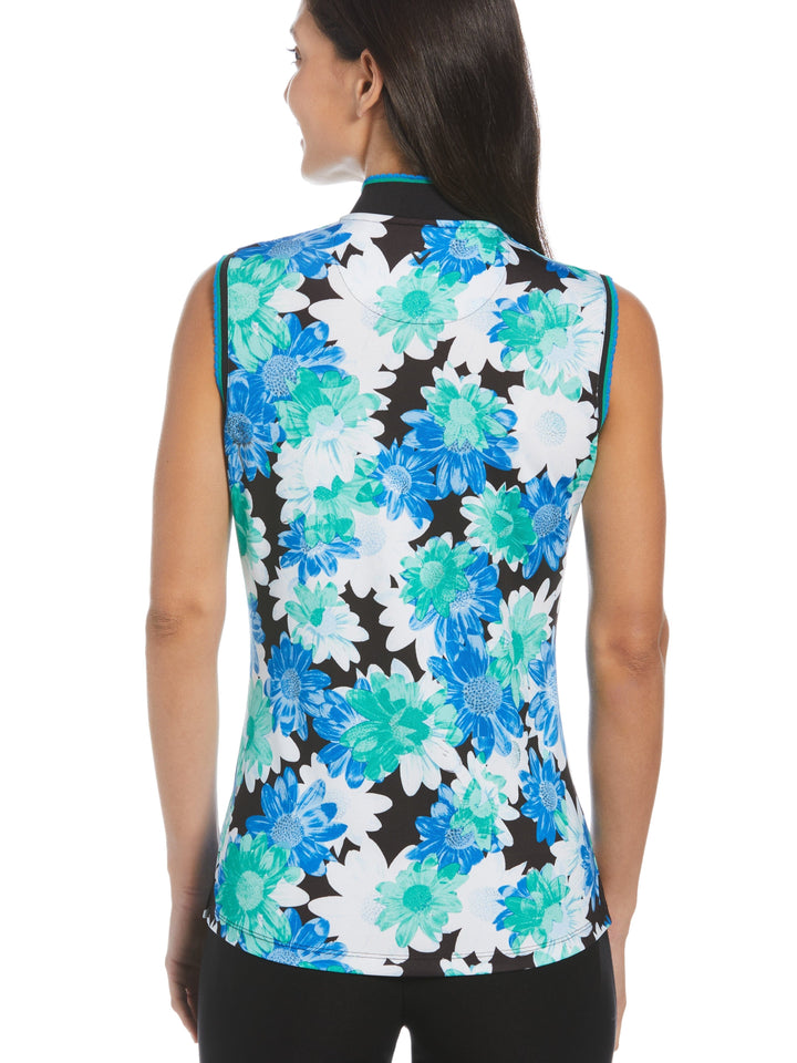 Floral Print Golf Polo (Caviar) 