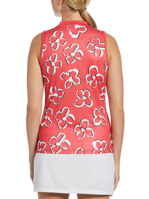 Floral Print Golf Polo (Paradise Pink) 