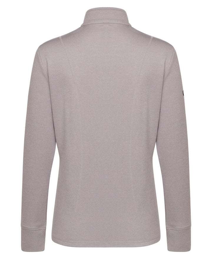 Womens Full Zip Thermal Mock Pullover (High Rise Heather) 