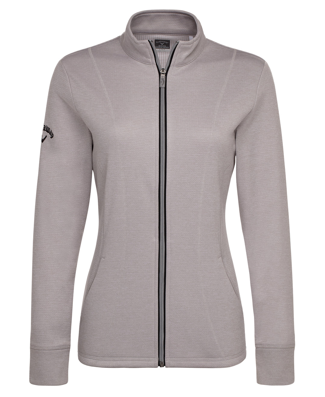 Womens Full Zip Thermal Mock Pullover (High Rise Heather) 