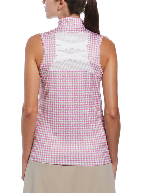 Women's Geo Print Mock Neck Golf Top