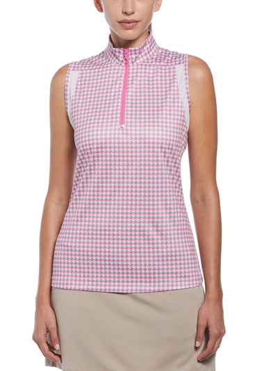 Women's Geo Print Mock Neck Golf Top