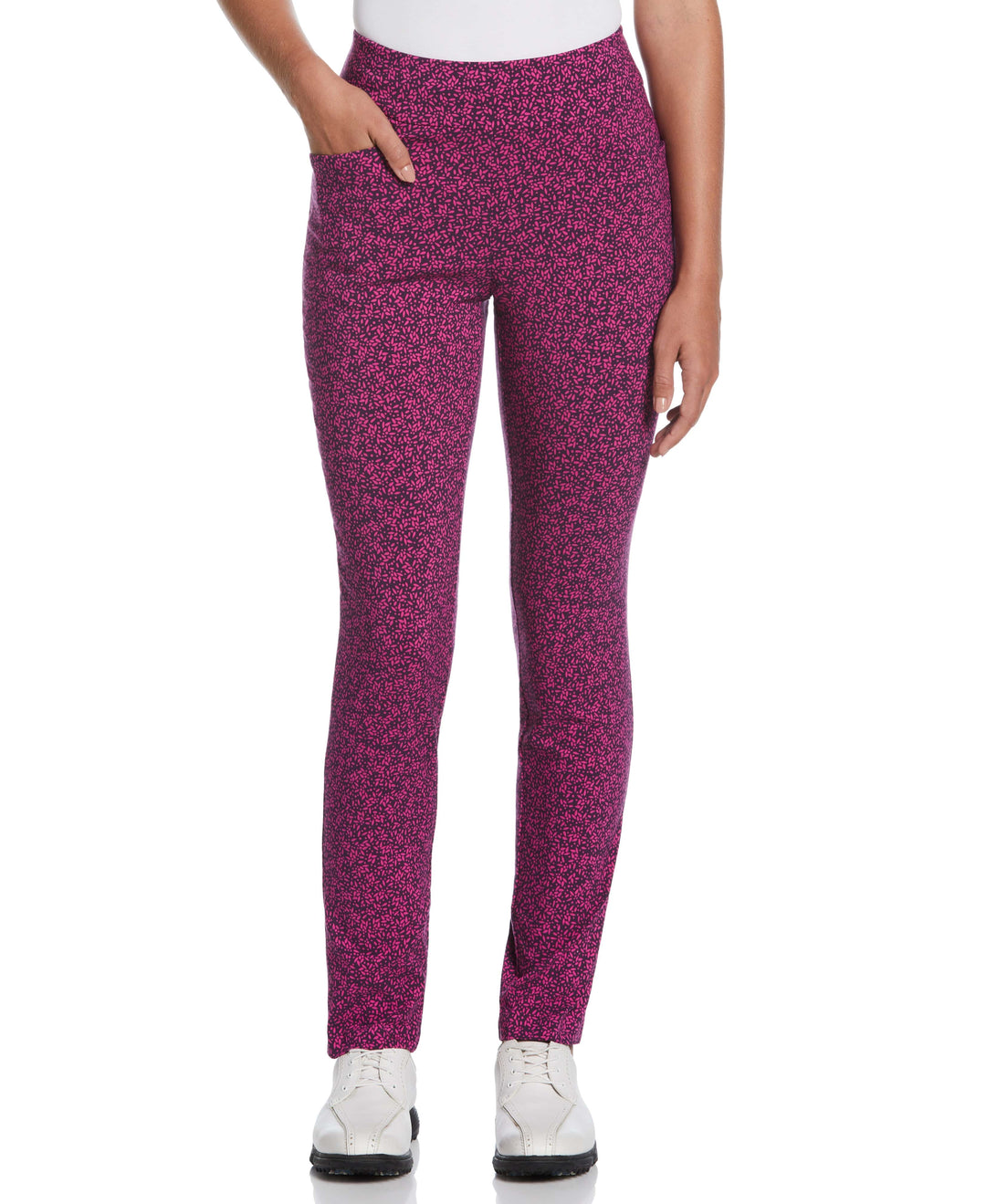 Geo Print Pull-On Golf Pant (Deep Purple) 