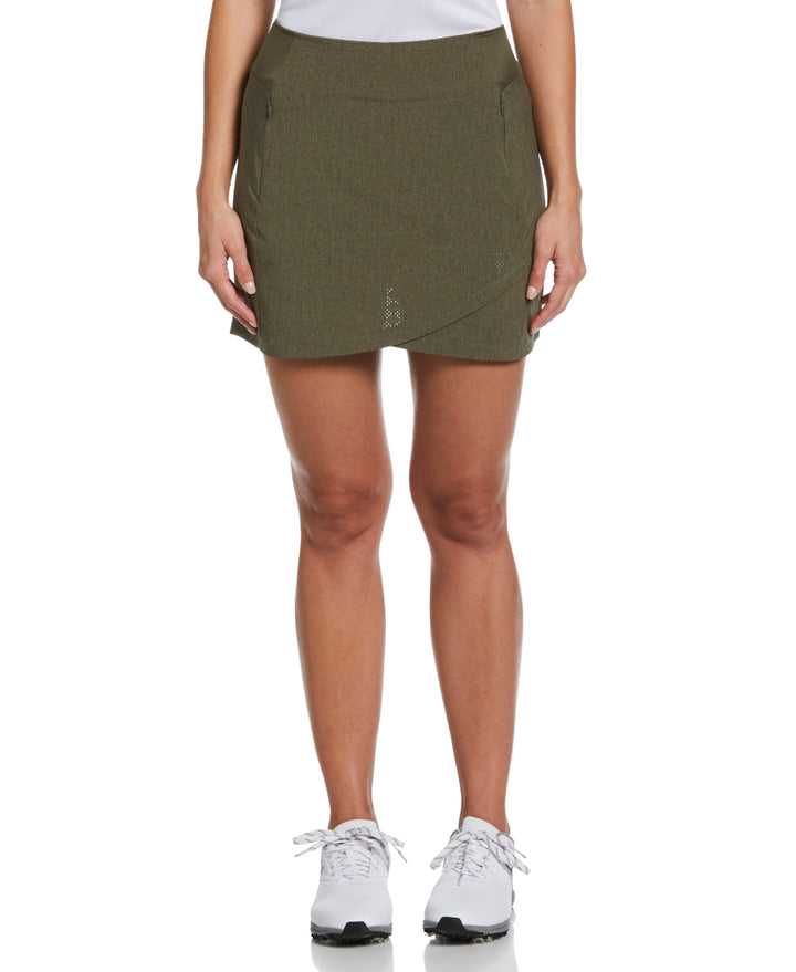 16" Heather Perforated Golf Skort (Industrial Grn Htr) 