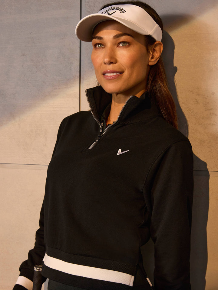 Women's Lightweight Cropped Quarter Zip Golf Jacket