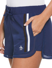 Mesh Hem Contrast Stripe Tennis Shorts (Astral Night) 