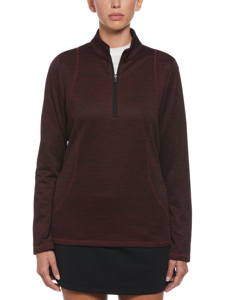 Midweight Decorative Stitching 1/4 Zip (Maroon Banne Htr) 
