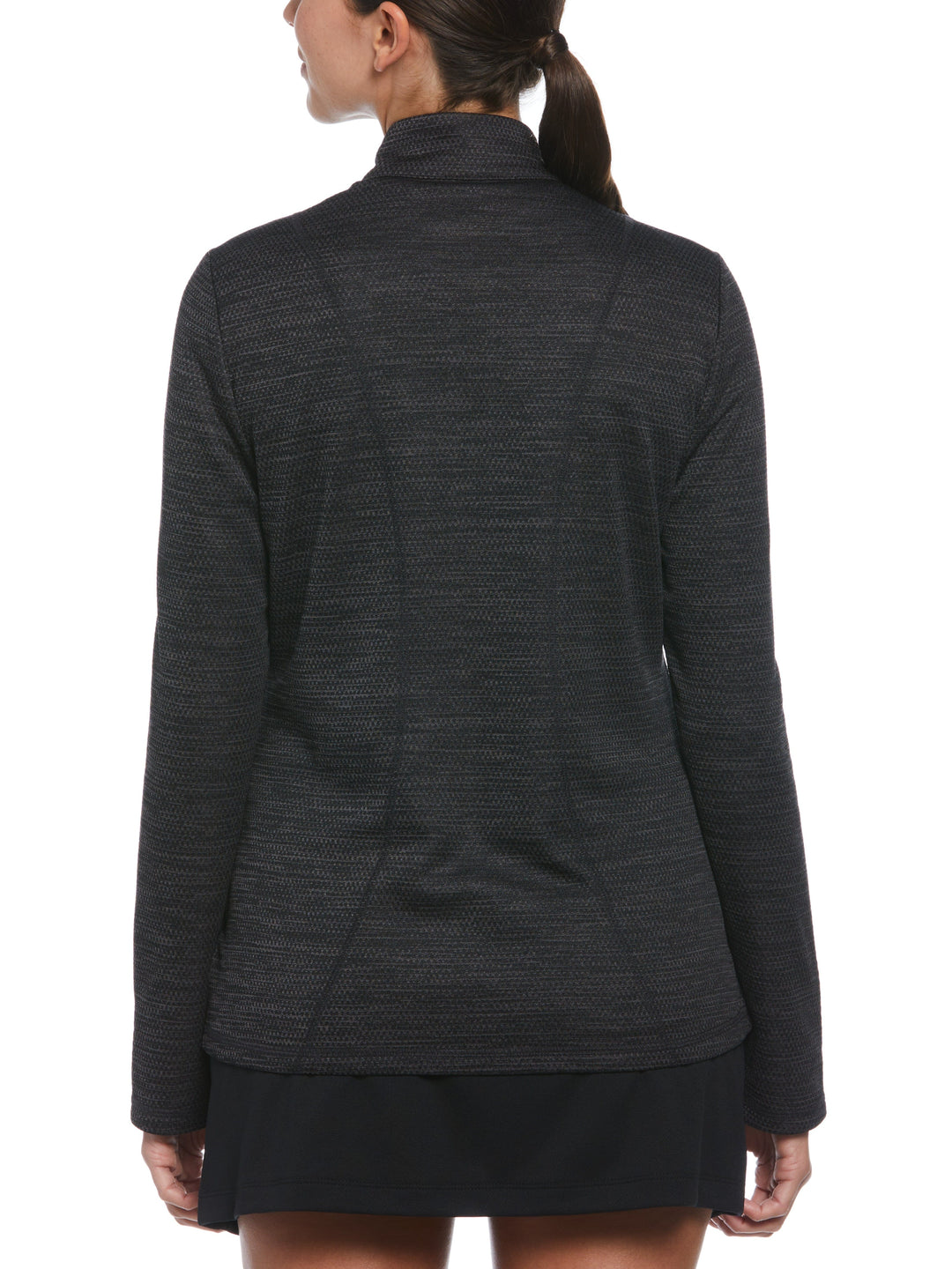 Midweight Decorative Stitching 1/4 Zip (Caviar Htr) 