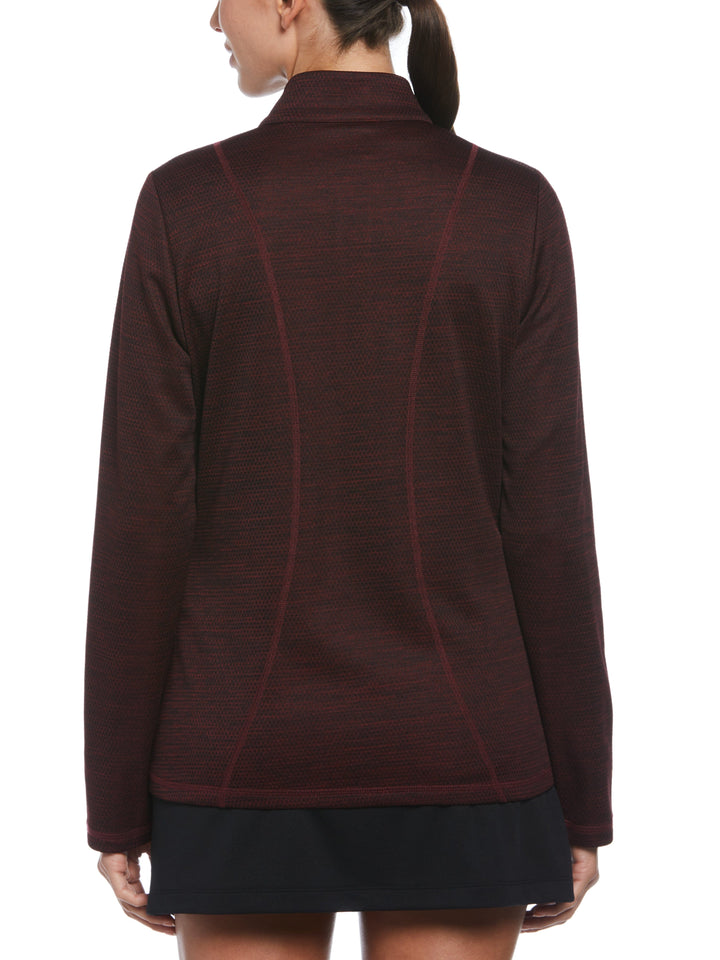 Midweight Decorative Stitching 1/4 Zip (Maroon Banne Htr) 