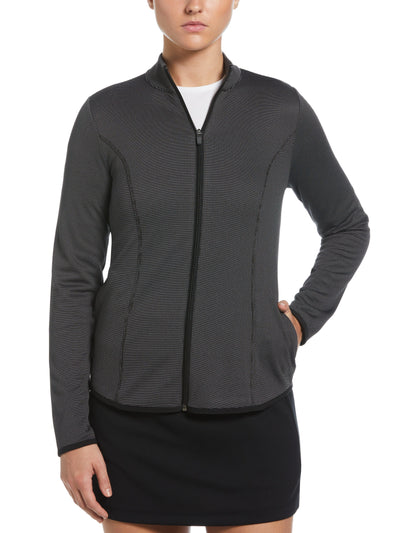 Midweight Layering Full Zip Golf Jacket (Caviar) 