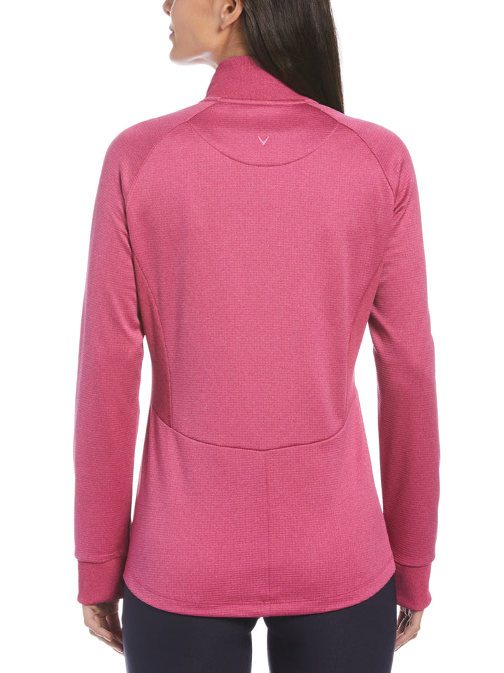 Womens Midweight Waffle Fleece Jumper (Cactus Flowr Htr) 